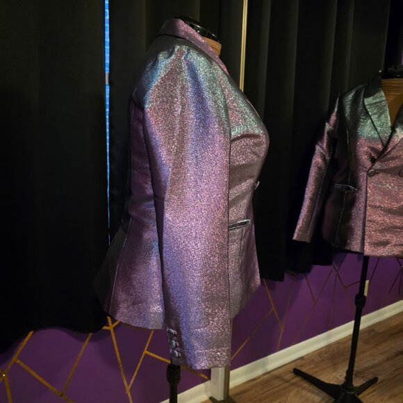 Forever 21+ Double Breasted Blazer Iridescent 0x - Picture 7 of 12